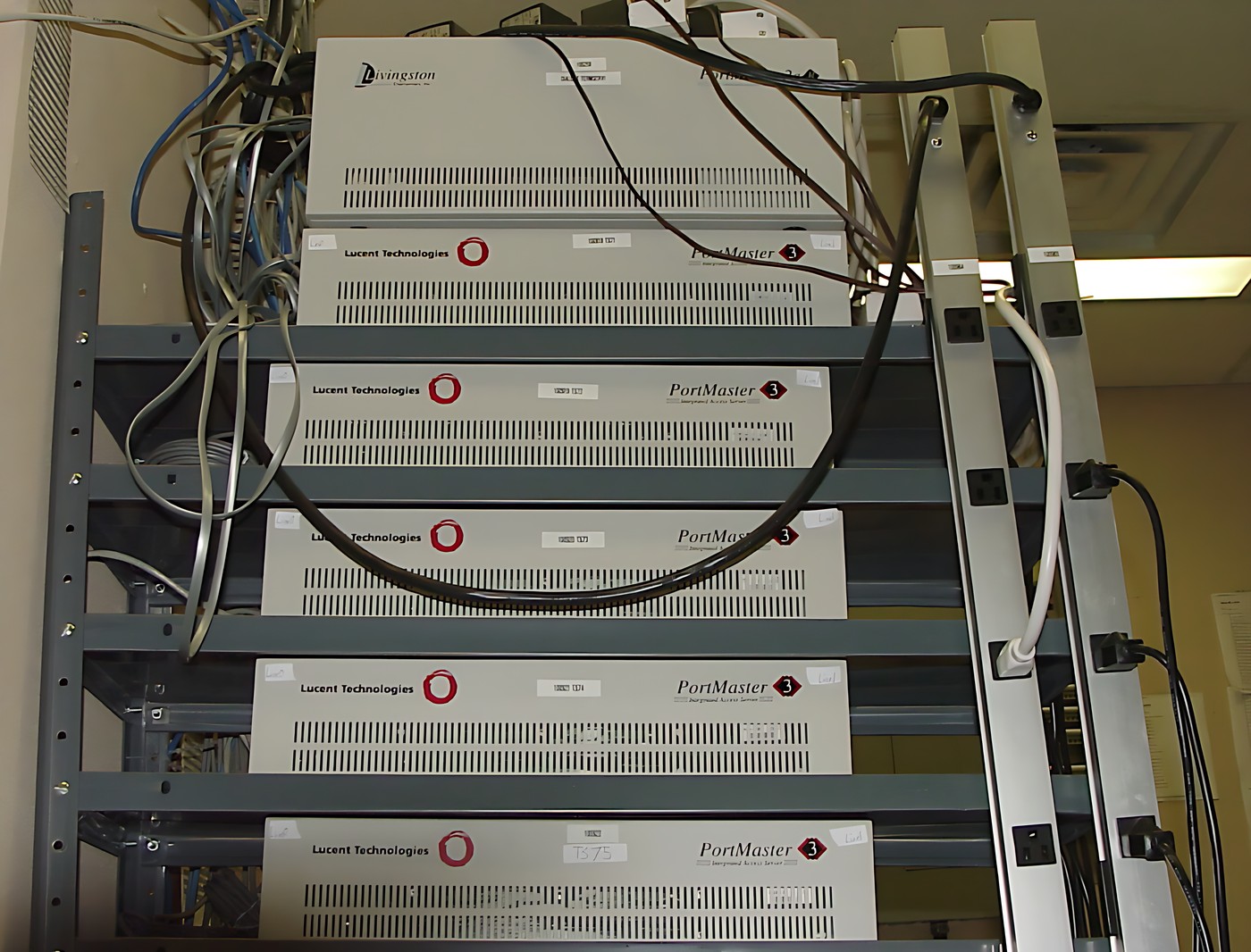 Rack of servers in a server room