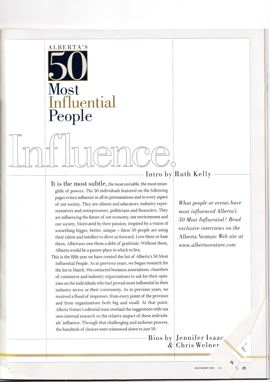 Alberta Venture — 50 Most Influential People